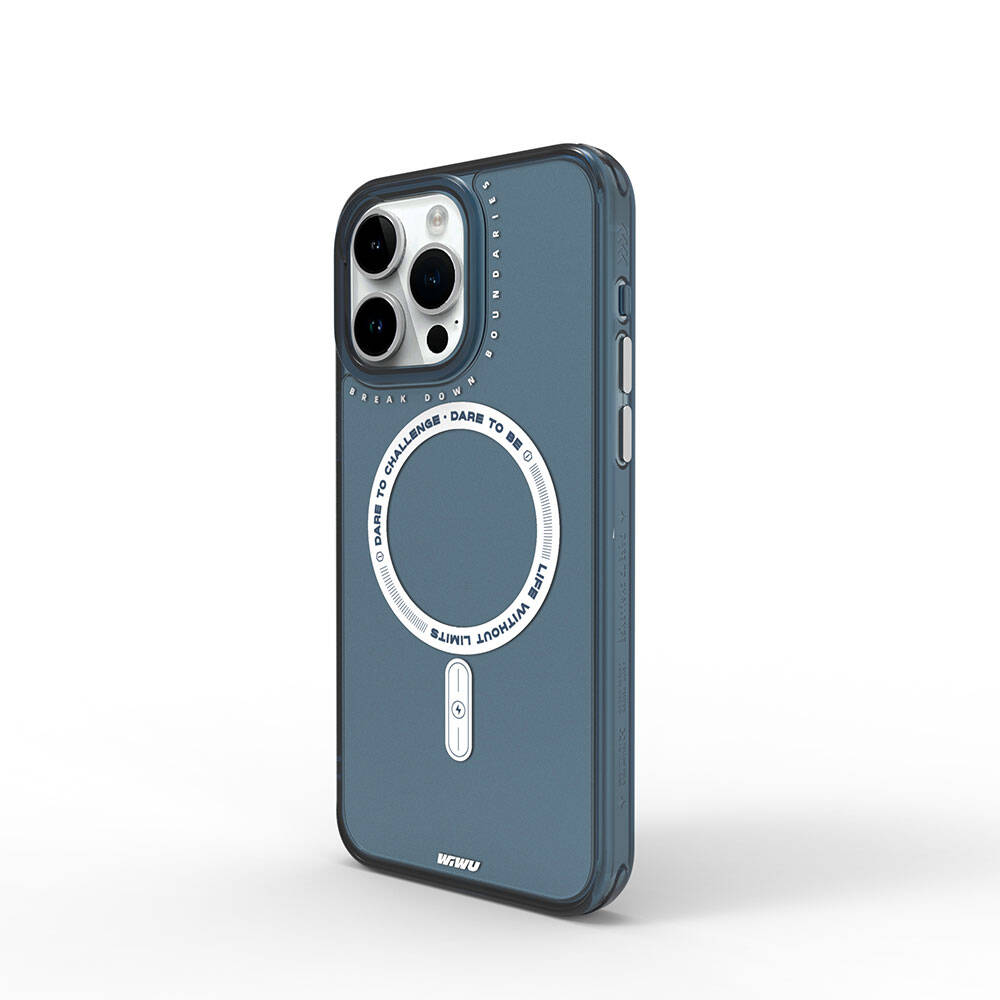 Apple iPhone 15 Pro Kılıf M-safe Şarj Özellikli Wiwu Basic Color J Serisi Kapak Gri