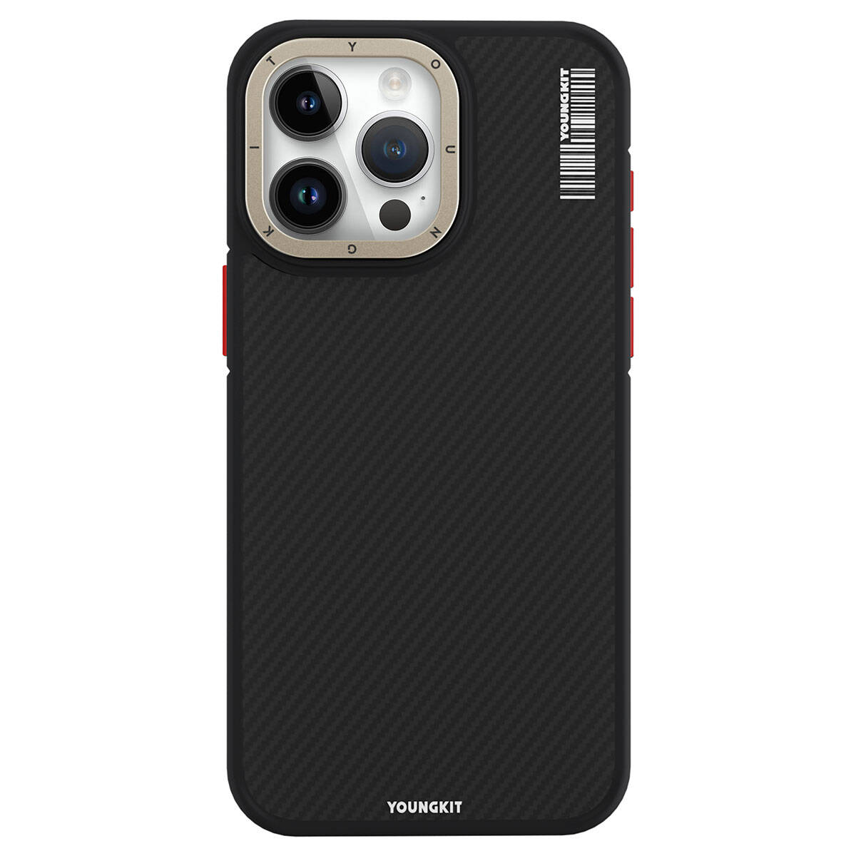 Apple iPhone 15 Pro Kılıf M-safe Şarj Özellikli YoungKit 600D Kevlar Kapak Mavi
