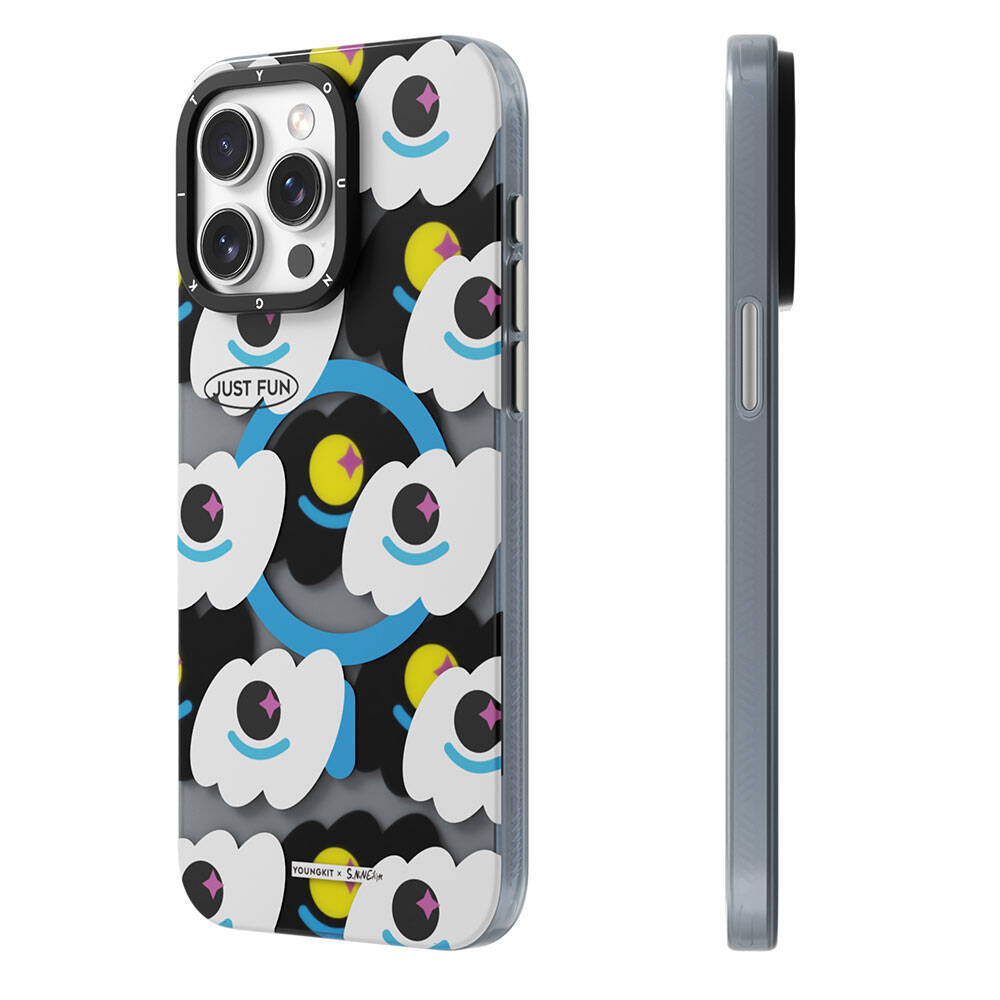 Apple iPhone 15 Pro Kılıf M-safe Şarj Özellikli Youngkit Happy View Serisi Kapak