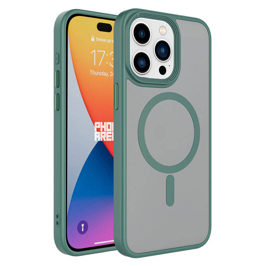 Apple iPhone 15 Pro Kılıf Mat Arka Yüzey Wireless Şarj Özellikli Zore Flet M-safe Kapak