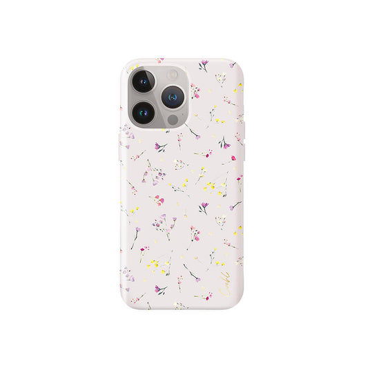Apple iPhone 15 Pro Kılıf Mini Çayır Çiçekleri Desenli Coehl Prairie Kapak Lacivert