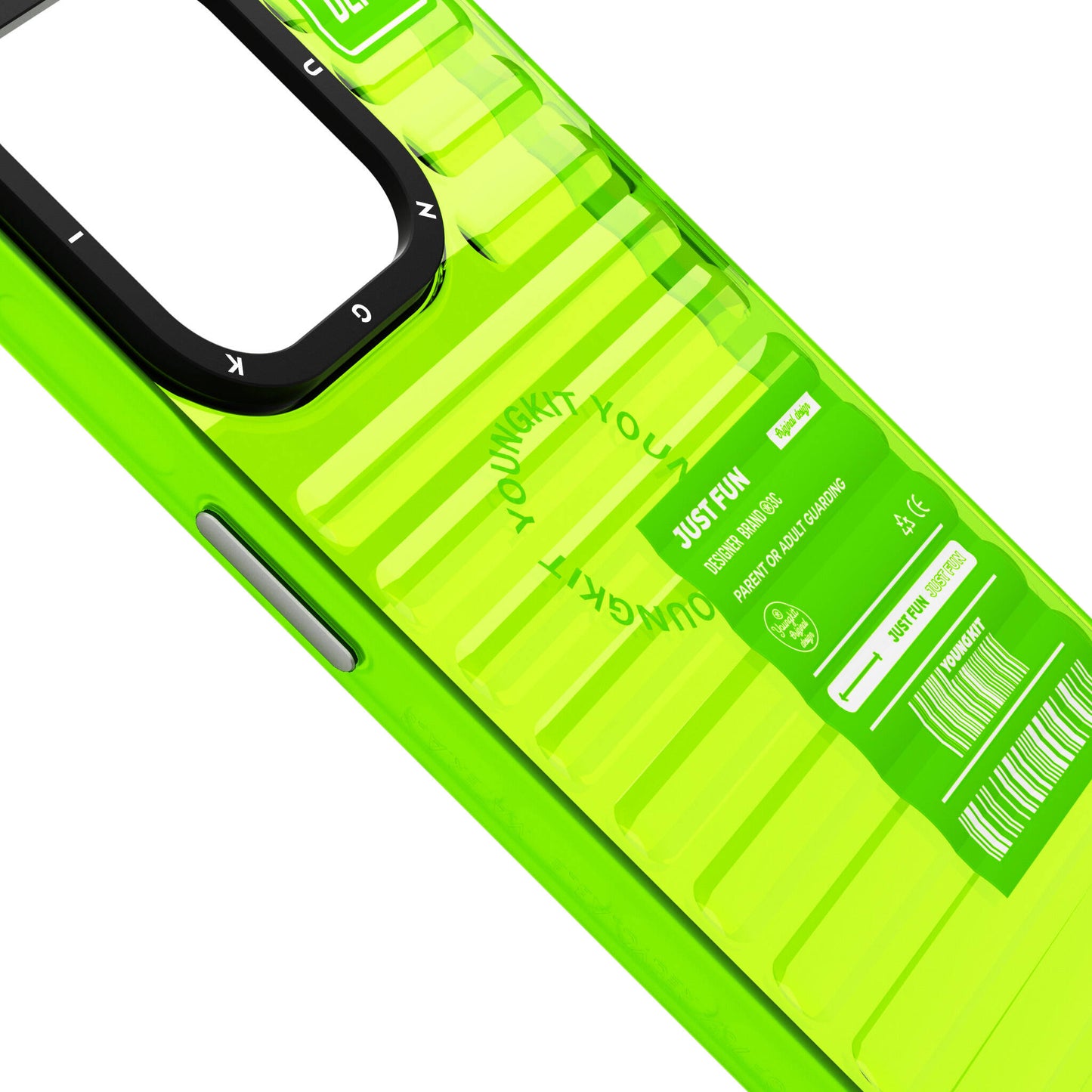 Apple iPhone 15 Pro Kılıf Şeffaf Renkli Tasarım YoungKit Fluorite Serisi Kapak Yeşil