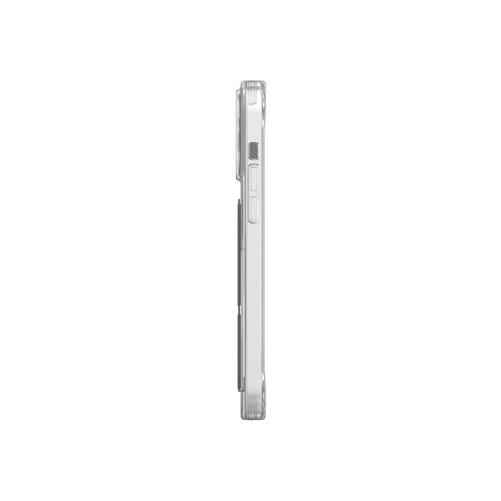 Apple iPhone 15 Pro Kılıf SkinArma Şeffaf Renk Geçişli Airbag Tasarımlı Standlı Cosmo Kapak Gri