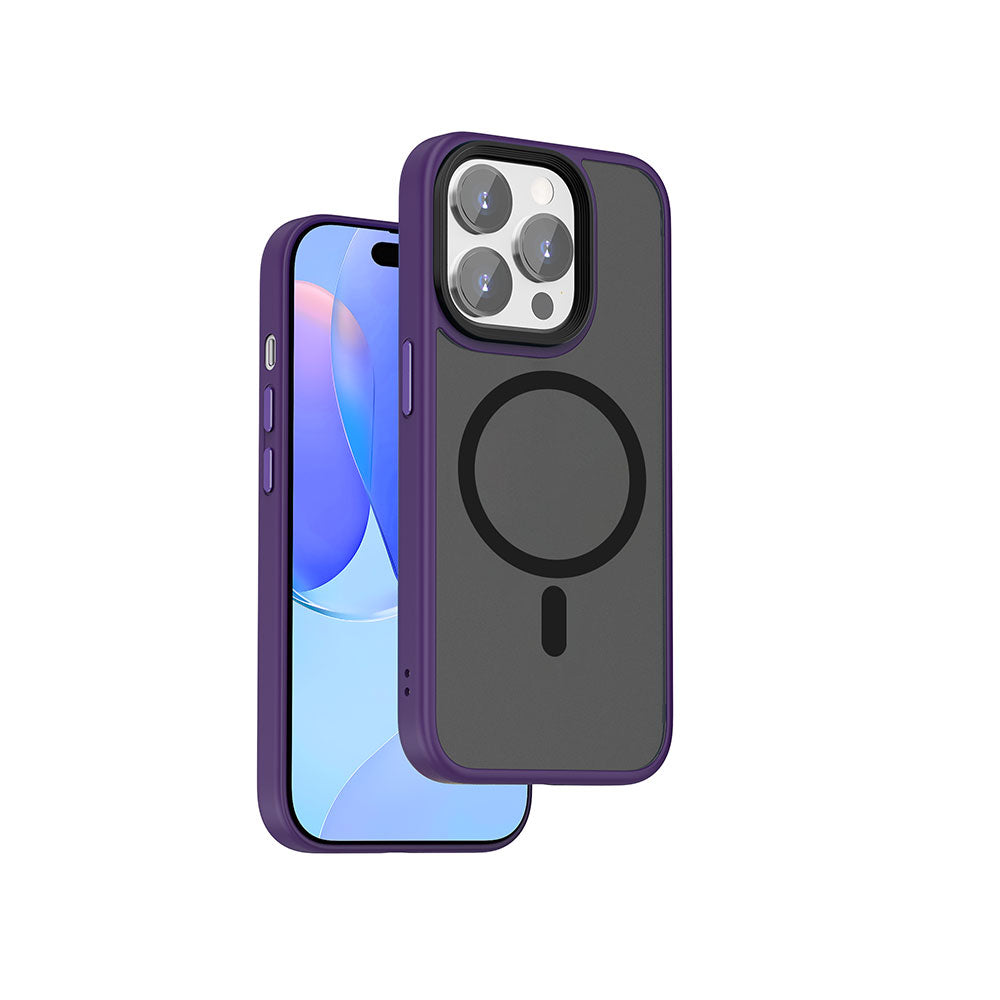 Apple iPhone 15 Pro Kılıf Wiwu FGG-011 M-safe Şarj Özellikli Kamera Korumalı Kapak Mavi