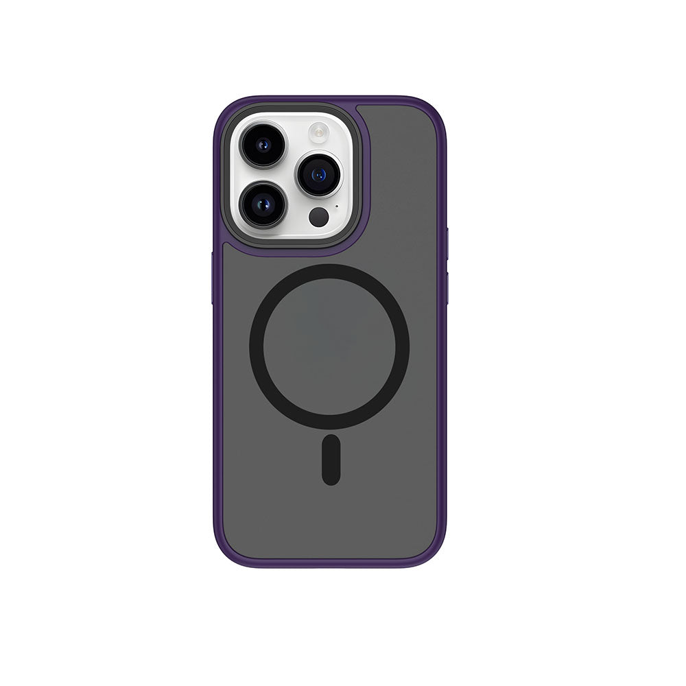 Apple iPhone 15 Pro Kılıf Wiwu FGG-011 M-safe Şarj Özellikli Kamera Korumalı Kapak Mor