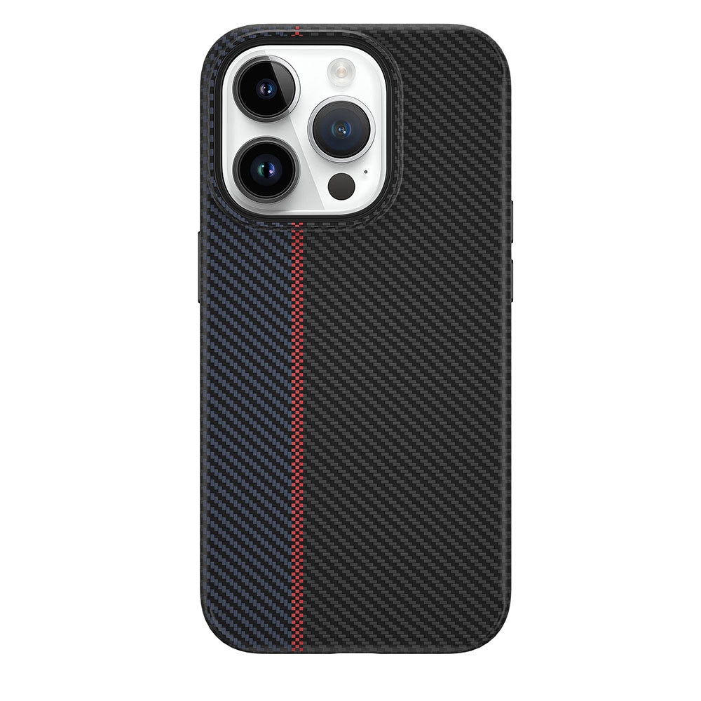 Apple iPhone 15 Pro Kılıf Wiwu LCC-107 Karbon Fiber M-safe Şarj Özellikli Kamera Korumalı Kabon Kapak Siyah
