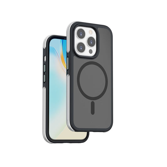 Apple iPhone 15 Pro Kılıf Wiwu ZKK-012 M-safe Şarj Özellikli Air Cushion Kapak Mavi