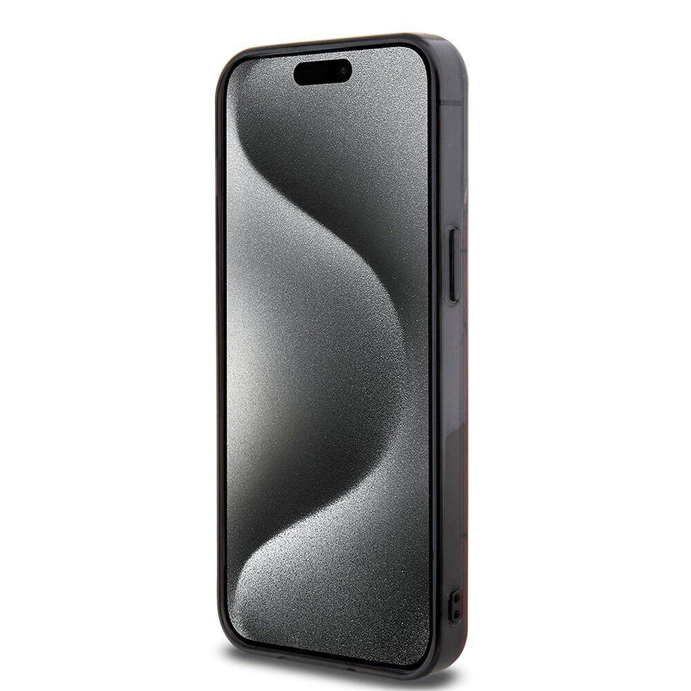 Apple iPhone 15 Pro Max Kılıf AMG Orjinal Lisanslı Çift Katmanlı Dörtgen Desenli Kapak Siyah