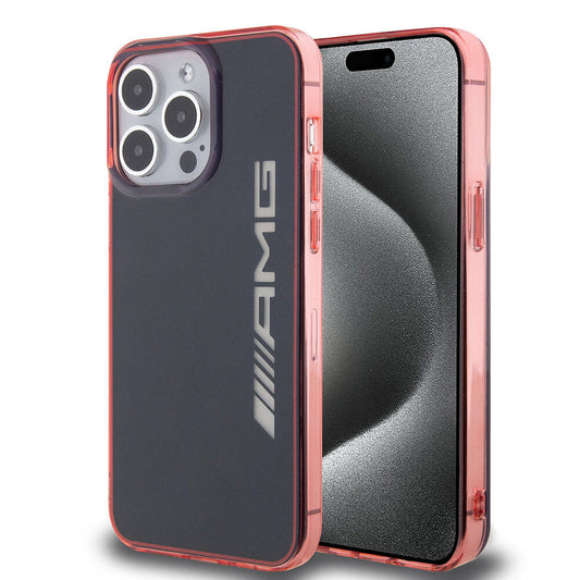 Apple iPhone 15 Pro Max Kılıf AMG Orjinal Lisanslı Çift Katmanlı Şeffaf Büyük Logo Kapak Siyah