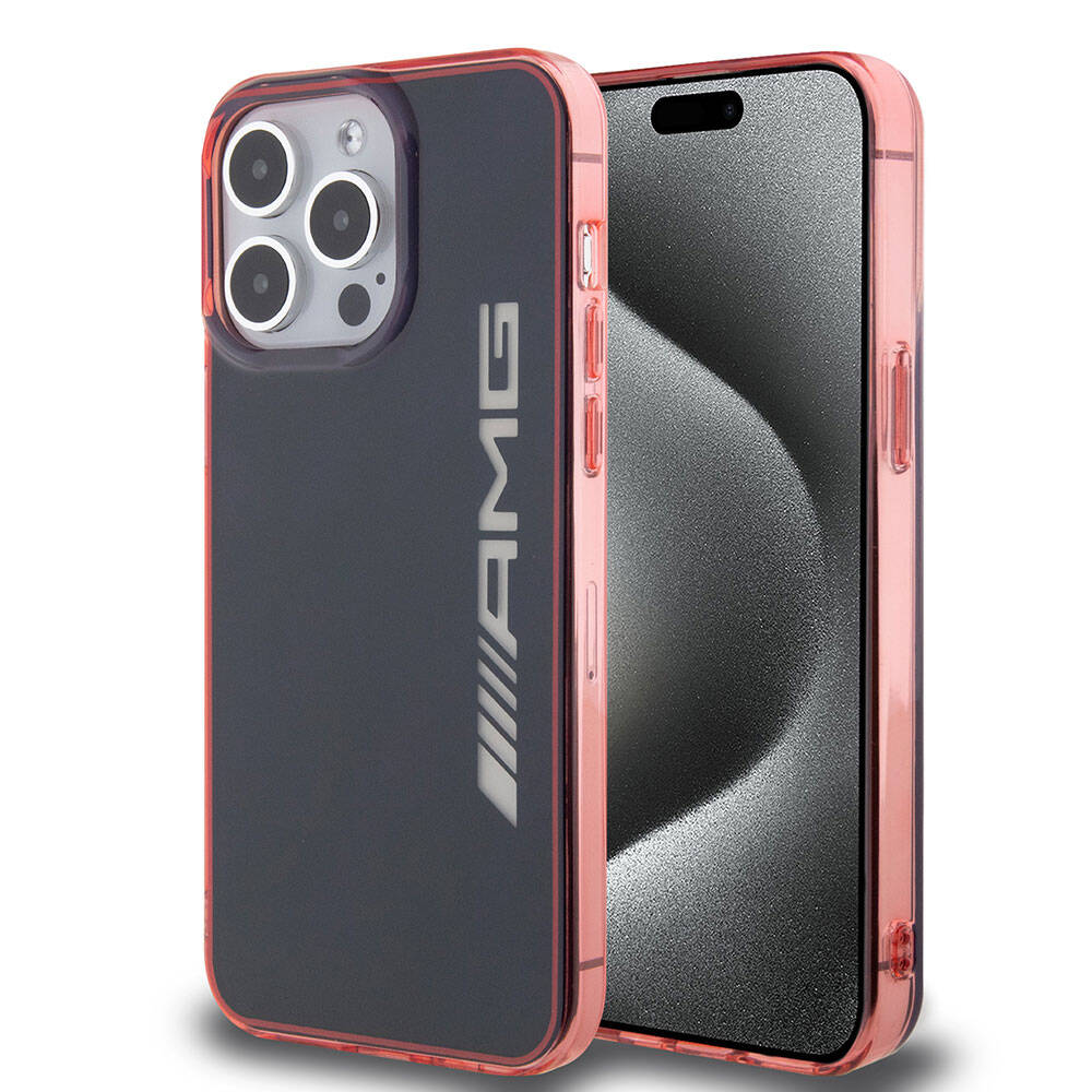 Apple iPhone 15 Pro Max Kılıf AMG Orjinal Lisanslı Çift Katmanlı Şeffaf Büyük Logo Kapak Siyah