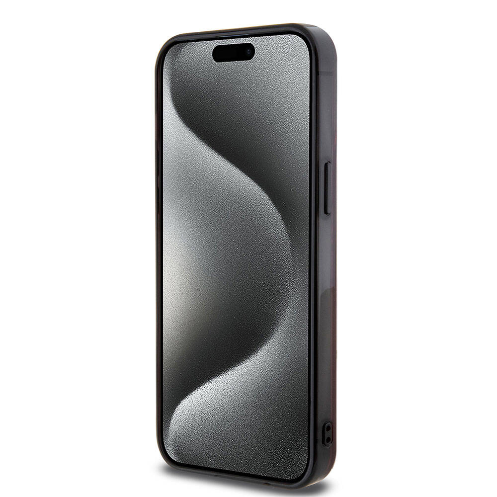 Apple iPhone 15 Pro Max Kılıf AMG Orjinal Lisanslı M-safe Şarj Özellikli Eşkenar Dörtgen Desenli Transparan Kapak Kırmızı