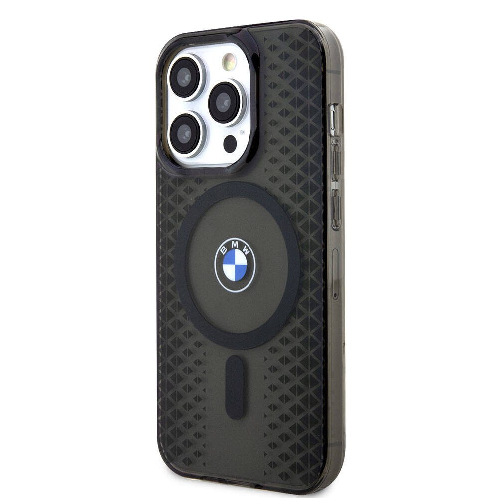 Apple iPhone 15 Pro Max Kılıf BMW M-safe Şarj Özellikli Transparan IML Signature Orjinal Lisanslı Kapak Siyah
