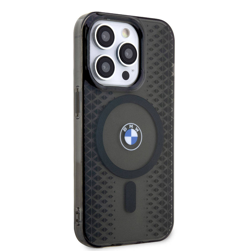 Apple iPhone 15 Pro Max Kılıf BMW M-safe Şarj Özellikli Transparan IML Signature Orjinal Lisanslı Kapak Siyah
