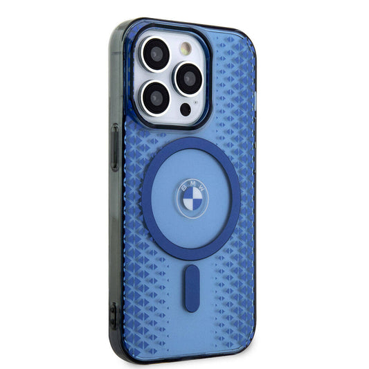 Apple iPhone 15 Pro Max Kılıf BMW M-safe Şarj Özellikli Transparan IML Signature Orjinal Lisanslı Kapak Mavi