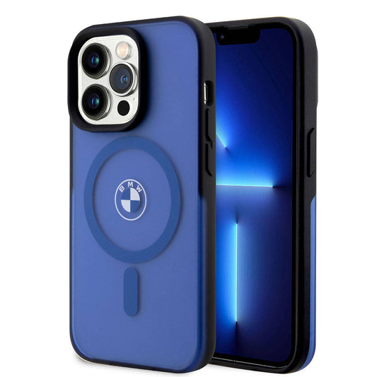 Apple iPhone 15 Pro Max Kılıf BMW Orjinal Lisanslı M-safe Şarj Özellikli IML Baskı Logolu Buzlu Mat Kapak Siyah