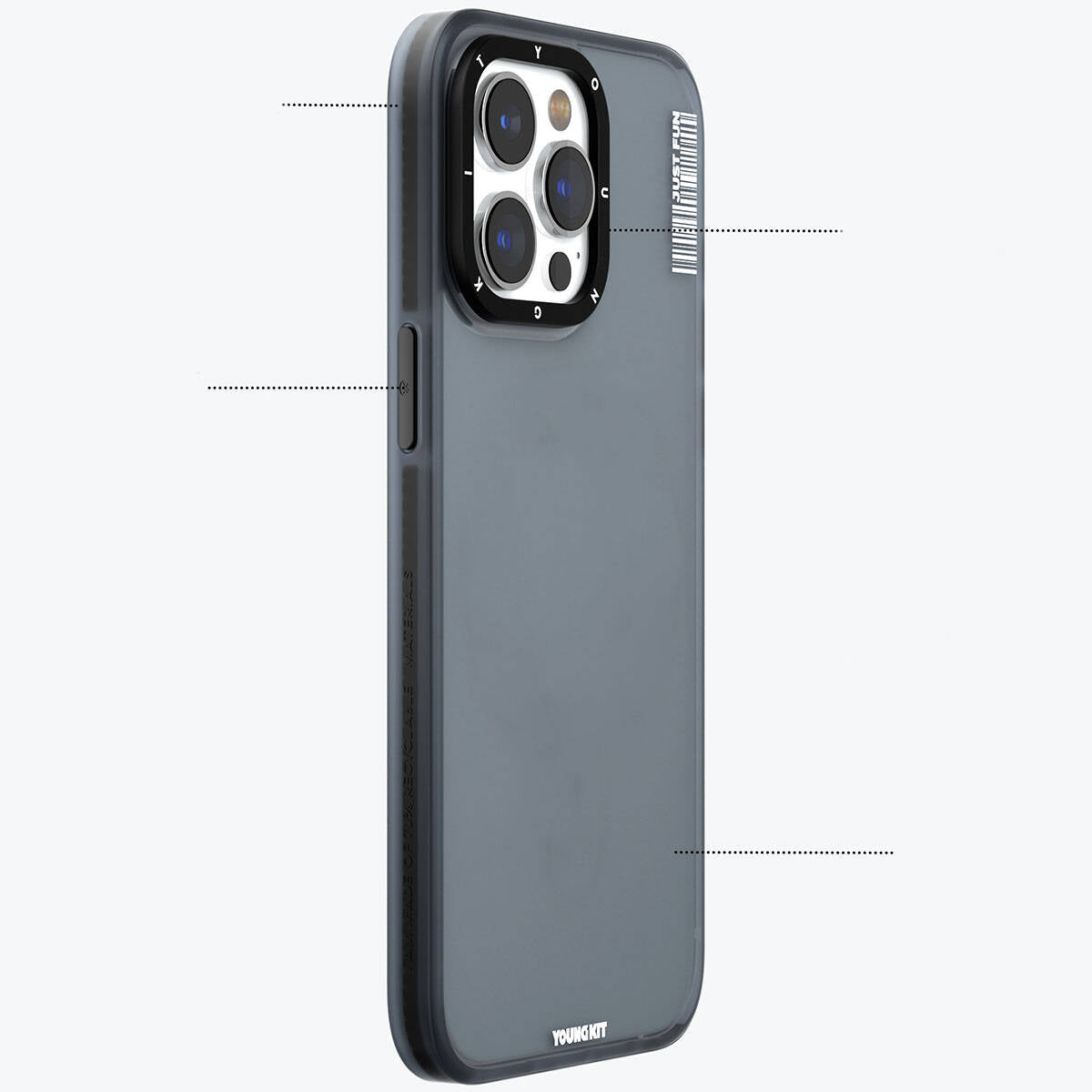 Apple iPhone 15 Pro Max Kılıf Buzlu Mat Tasarım Youngkit Colored Sand Serisi Kapak Pembe