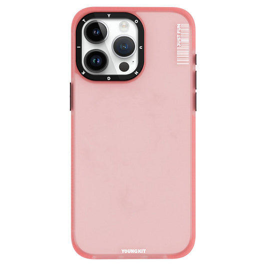 Apple iPhone 15 Pro Max Kılıf Buzlu Mat Tasarım Youngkit Colored Sand Serisi Kapak Pembe
