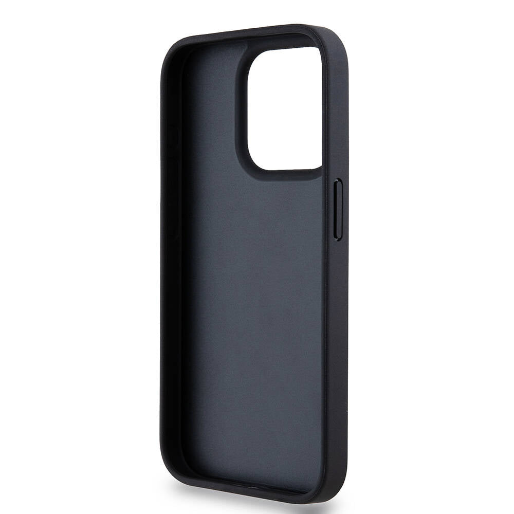 Apple iPhone 15 Pro Max Kılıf DKNY Orjinal Lisanslı 3D Yazılı Repeat Texture Pattern Kapak Siyah