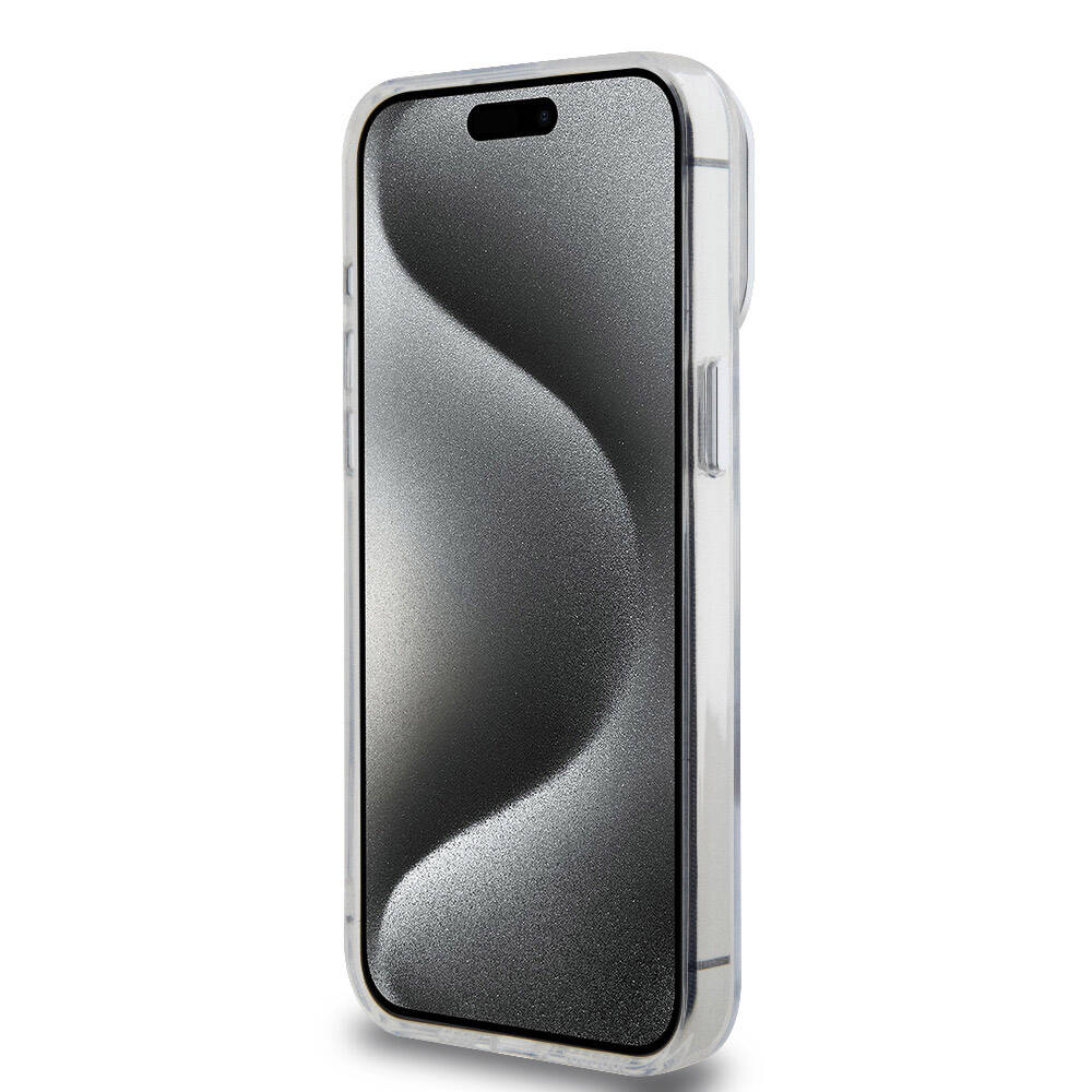 Apple iPhone 15 Pro Max Kılıf Ferrari M-safe Şarj Özellikli Standlı Buzlu Yüzey Dizayn Kapak Siyah