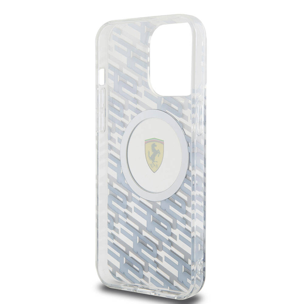 Apple iPhone 15 Pro Max Kılıf Ferrari Orjinal Lisanslı M-safe Şarj Özellikli Multi SF Kapak Gri