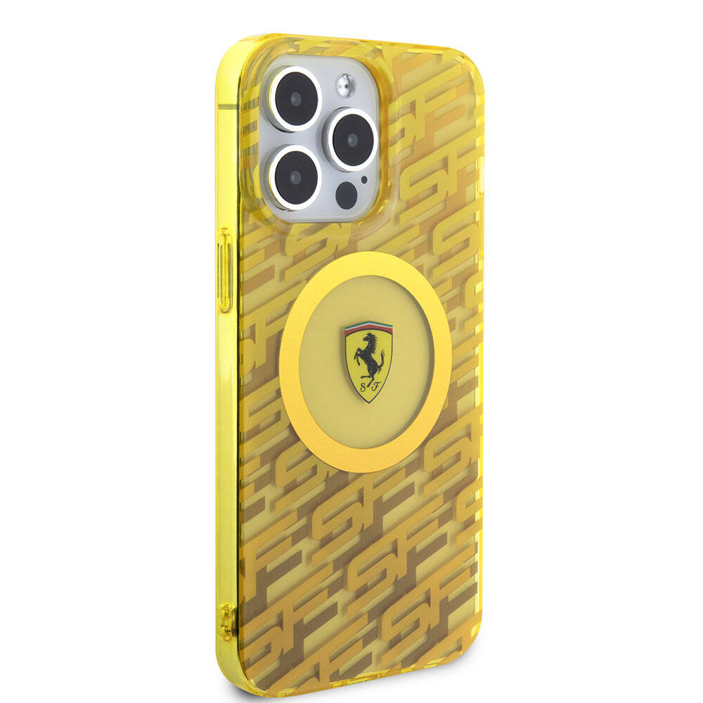 Apple iPhone 15 Pro Max Kılıf Ferrari Orjinal Lisanslı M-safe Şarj Özellikli Multi SF Kapak Gri