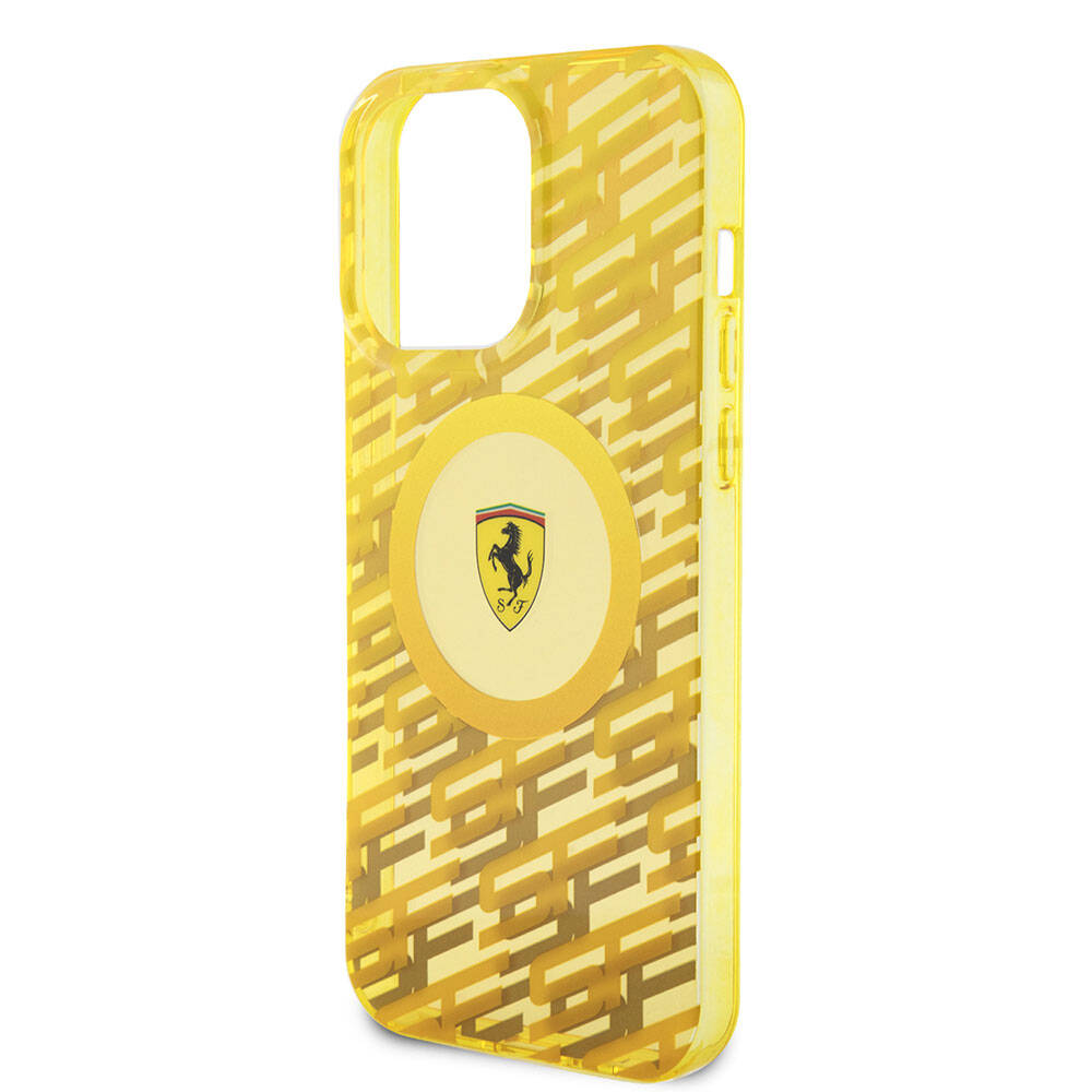 Apple iPhone 15 Pro Max Kılıf Ferrari Orjinal Lisanslı M-safe Şarj Özellikli Multi SF Kapak Gri