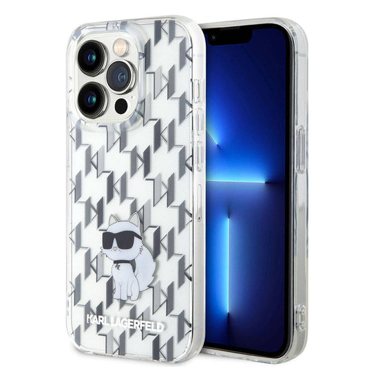 Apple iPhone 15 Pro Max Kılıf Karl Lagerfeld IML C Monogram Orjinal Lisanslı Kapak Pembe