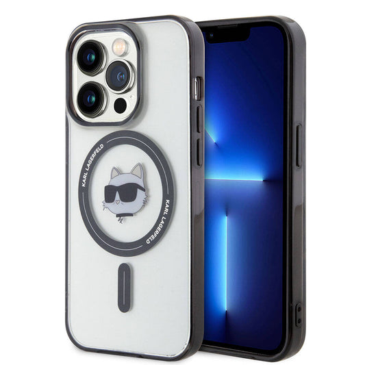 Apple iPhone 15 Pro Max Kılıf Karl Lagerfeld M-safe Şarj Özellikli IML Choupette Orjinal Lisanslı Kapak Renksiz