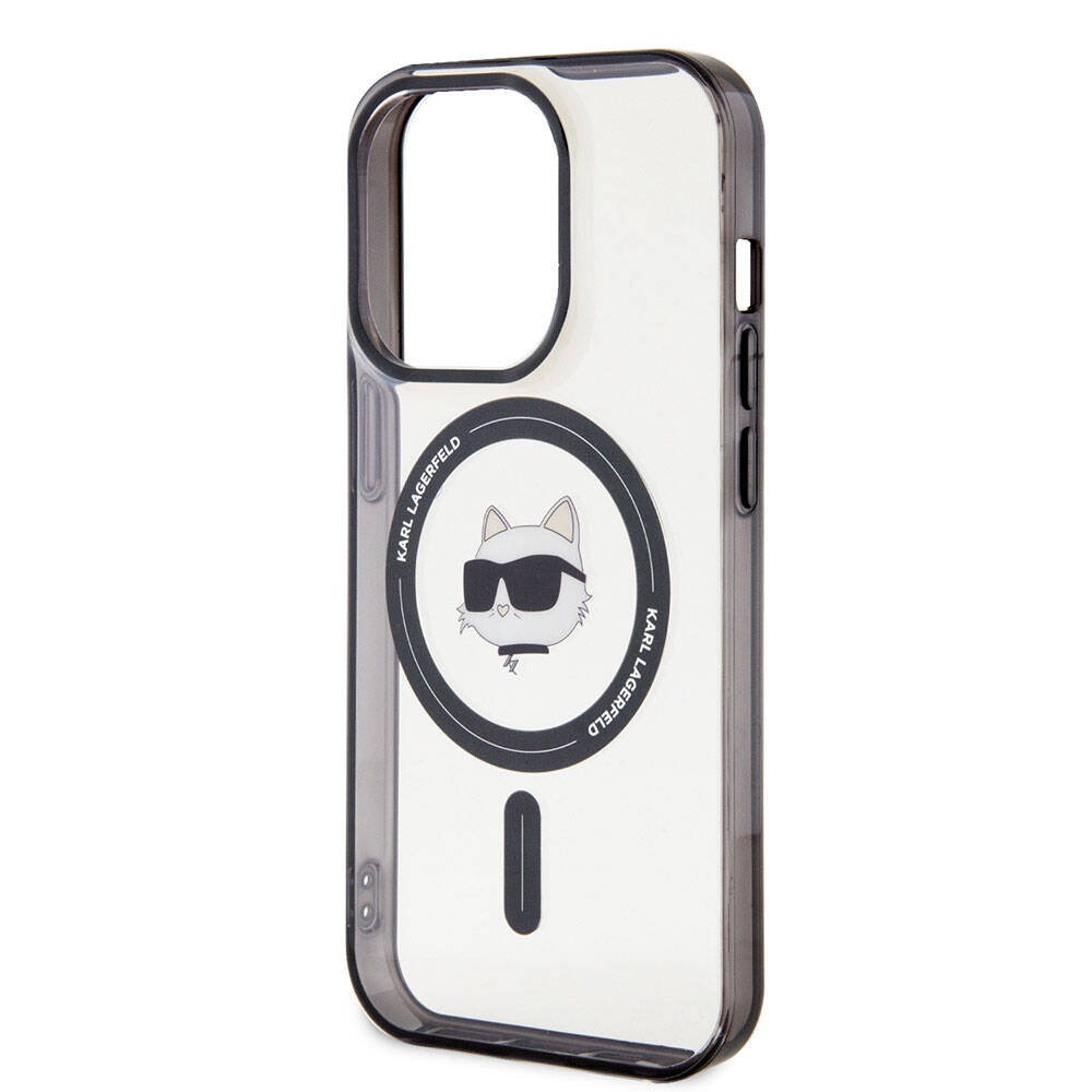 Apple iPhone 15 Pro Max Kılıf Karl Lagerfeld M-safe Şarj Özellikli IML Choupette Orjinal Lisanslı Kapak Renksiz