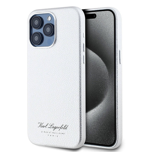 Apple iPhone 15 Pro Max Kılıf Karl Lagerfeld Orjinal Lisanslı KL Yazılı Hotel Kapak Siyah