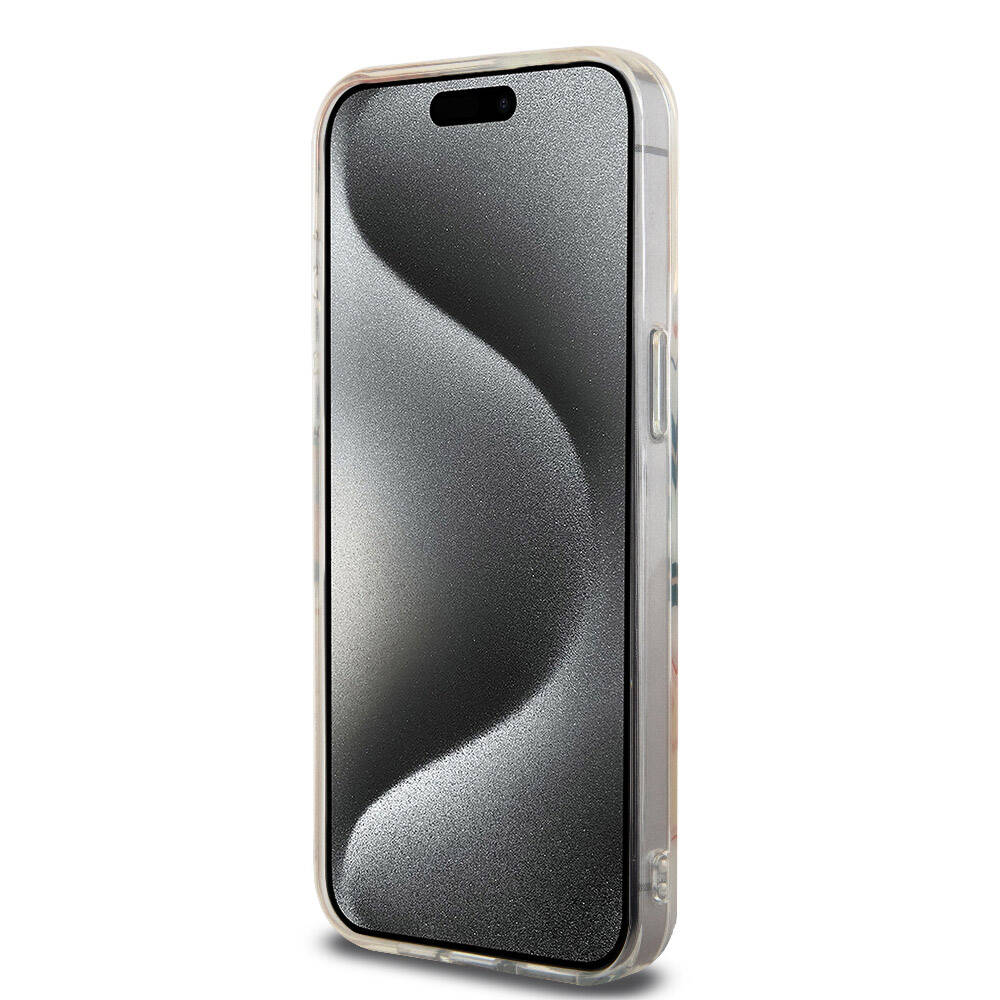 Apple iPhone 15 Pro Max Kılıf Lacoste Orjinal Lisanslı M-safe Şarj Özellikli Çift Katmanlı Yamalar Desenli Kapak Mavi