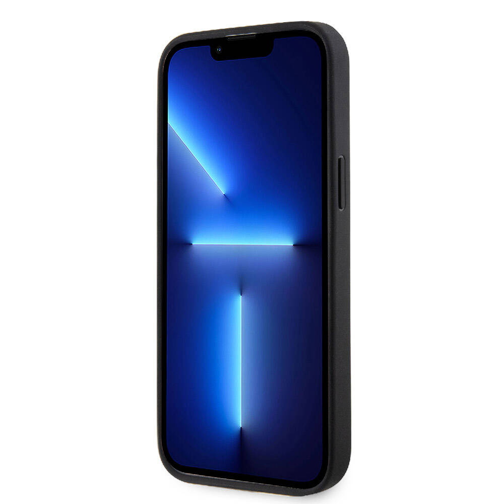 Apple iPhone 15 Pro Max Kılıf Lacoste Orjinal Lisanslı M-safe Şarj Özellikli PU Deri Görünümlü Karışık Monogram Desenli Kapak Lacivert