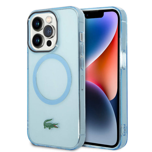 Apple iPhone 15 Pro Max Kılıf Lacoste Orjinal Lisanslı M-safe Şarj Özellikli Transparan Timsah Logo Baskılı Kapak Siyah