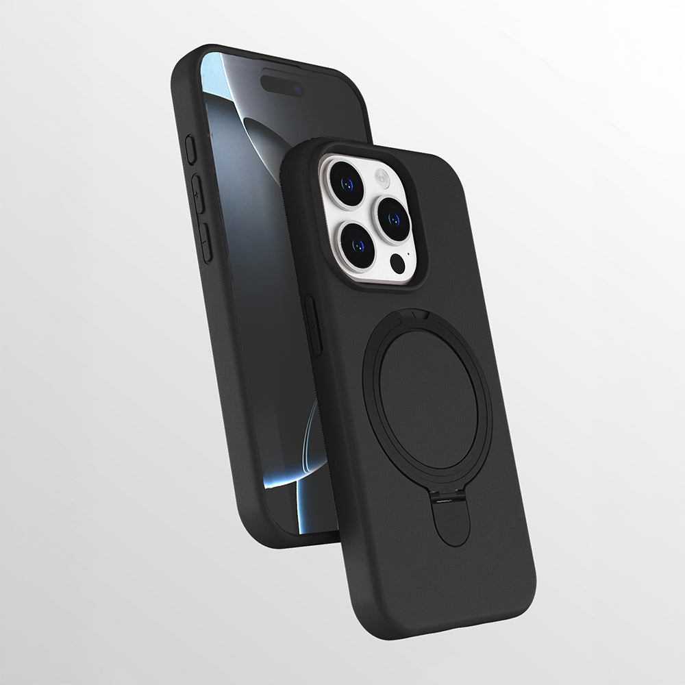 Apple iPhone 15 Pro Max Kılıf M-safe Şarj Özellikli Standlı Zore Samara Kapak