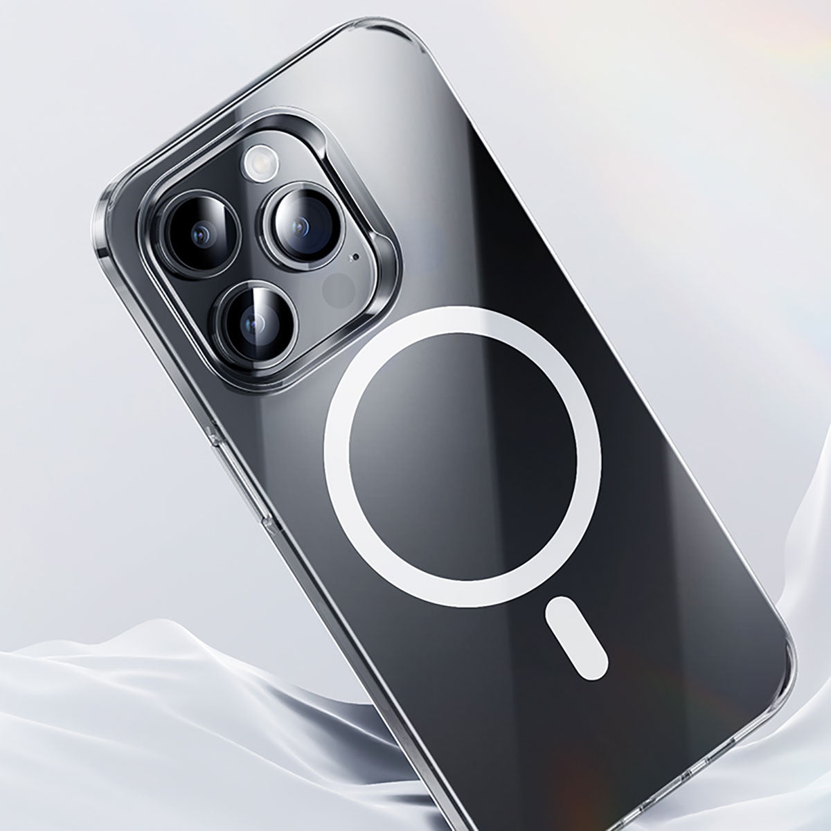 Apple iPhone 15 Pro Max Kılıf M-safe Şarj Özellikli Benks Crystal Serisi Şeffaf Kapak Renksiz