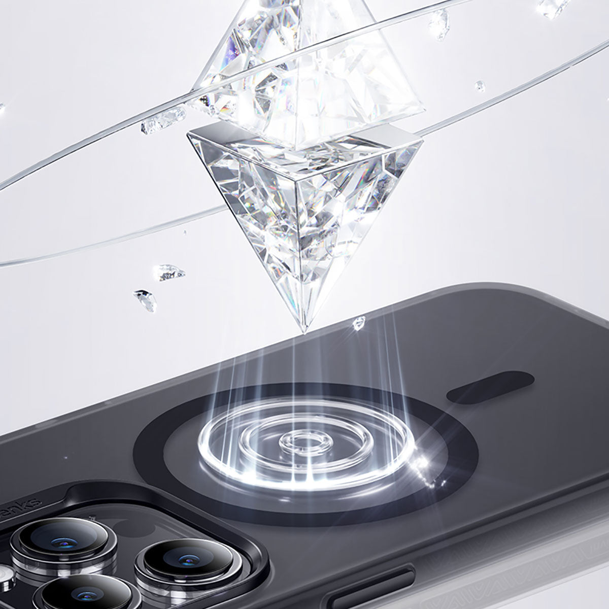 Apple iPhone 15 Pro Max Kılıf M-safe Şarj Özellikli Benks Lucid Armor Kapak Mavi