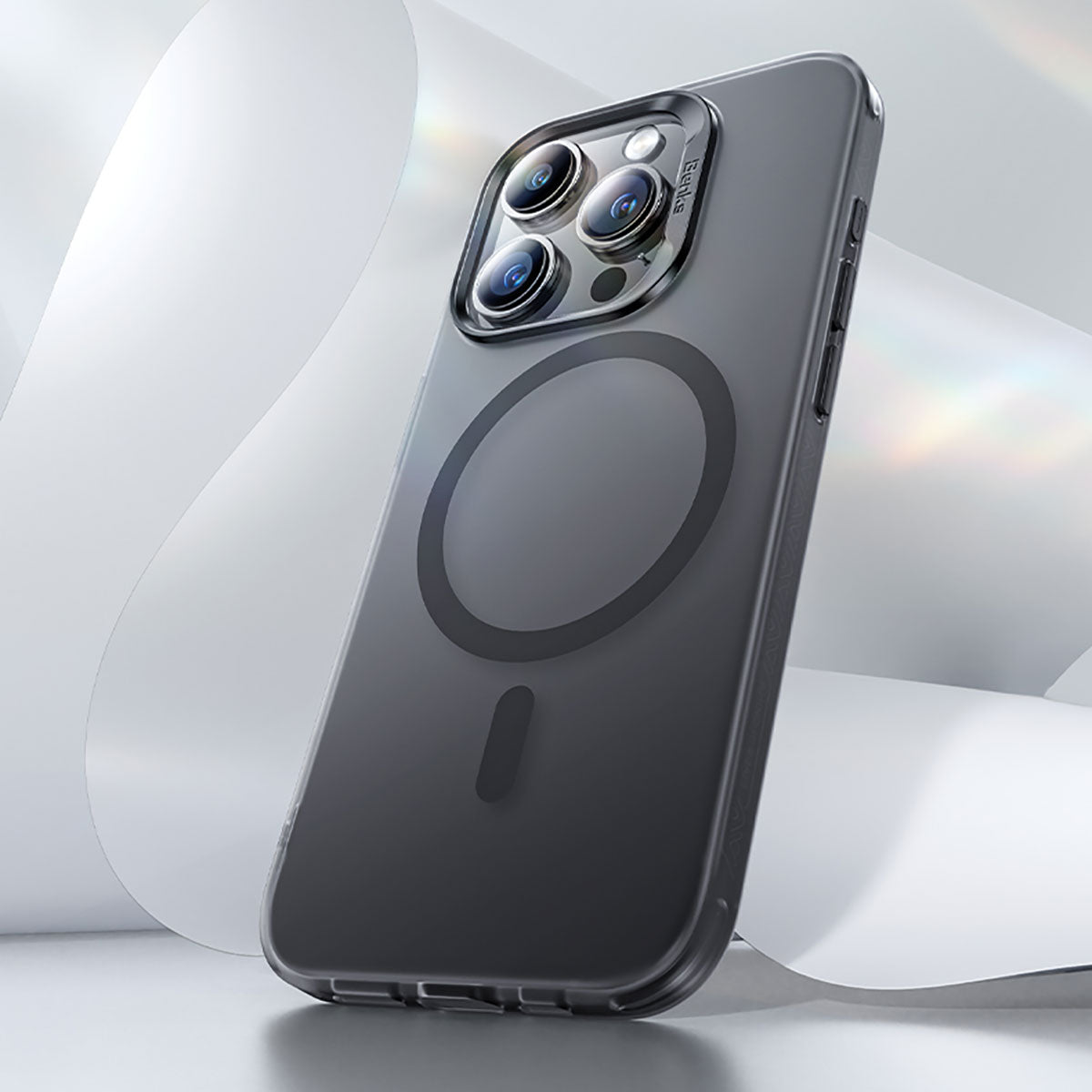 Apple iPhone 15 Pro Max Kılıf M-safe Şarj Özellikli Benks Lucid Armor Kapak Mavi