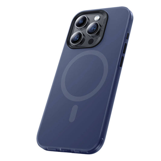 Apple iPhone 15 Pro Max Kılıf M-safe Şarj Özellikli Benks Lucid Armor Kapak Mavi