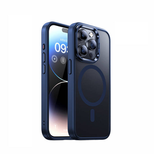 Apple iPhone 15 Pro Max Kılıf M-safe Şarj Özellikli Benks Mist Protective Kapak Mavi