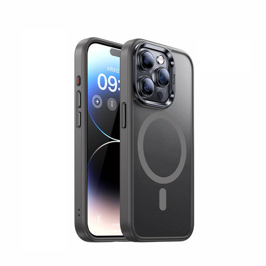 Apple iPhone 15 Pro Max Kılıf M-safe Şarj Özellikli Benks Mist Protective Kapak Gri