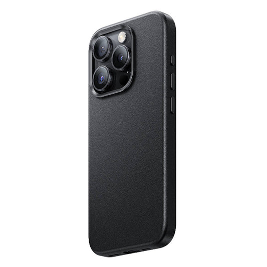 Apple iPhone 15 Pro Max Kılıf M-safe Şarj Özellikli Benks Vintage Leather Kapak Siyah