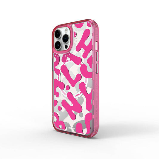Apple iPhone 15 Pro Max Kılıf M-safe Şarj Özellikli Boya Desenli Wiwu Fluorescent G Serisi Kapak Mor