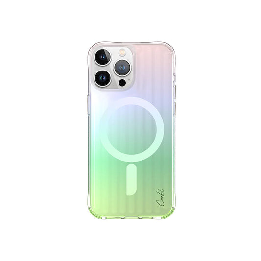 Apple iPhone 15 Pro Max Kılıf M-safe Şarj Özellikli Parlayan Arka Yüzey Coehl Linear Kapak Yeşil