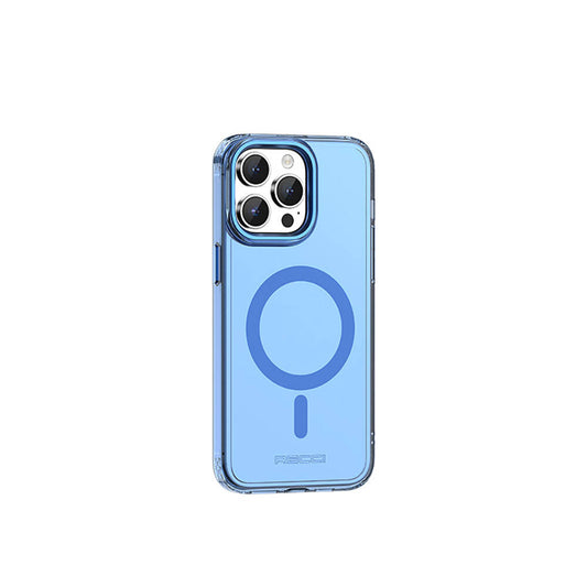 Apple iPhone 15 Pro Max Kılıf M-safe Şarj Özellikli Saydam Arka Yüzey Recci Crystal Color Serisi Kapak Siyah