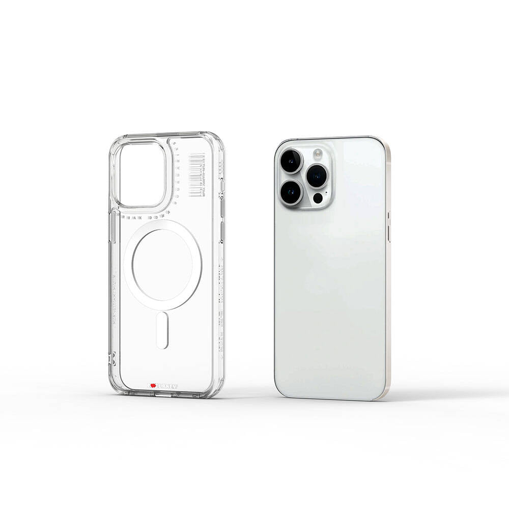 Apple iPhone 15 Pro Max Kılıf M-safe Şarj Özellikli Şeffaf Transparan Wiwu Turkey D Serisi Kapak Renksiz