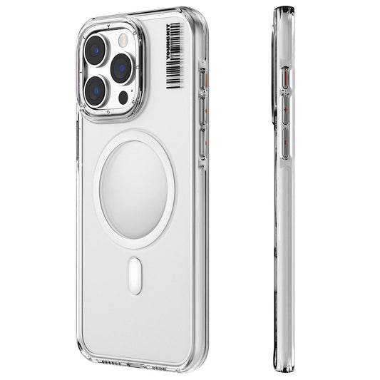 Apple iPhone 15 Pro Max Kılıf M-safe Şarj Özellikli Şeffaf Youngkit Crystal Shield Serisi Kapak