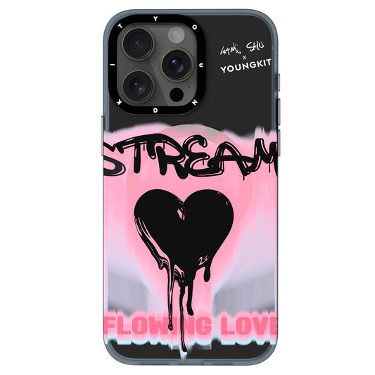 Apple iPhone 15 Pro Max Kılıf M-safe Şarj Özellikli Shu Tasarımlı Youngkit Dreamland Serisi Kapak Pembe