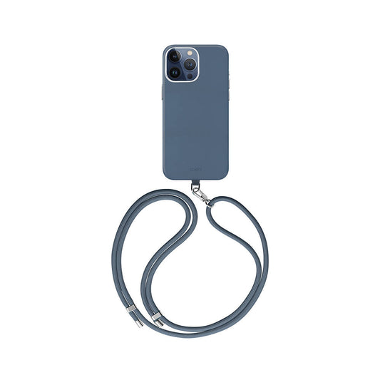 Apple iPhone 15 Pro Max Kılıf M-safe Şarj Özellikli Soft Arka Yüzey Askı İpli Coehl Muse Kapak Mavi