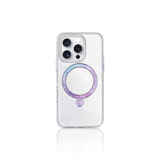 Apple iPhone 15 Pro Max Kılıf M-safe Şarj Özellikli Standlı Pynana Dancing Streamer Serisi Kapak Mor