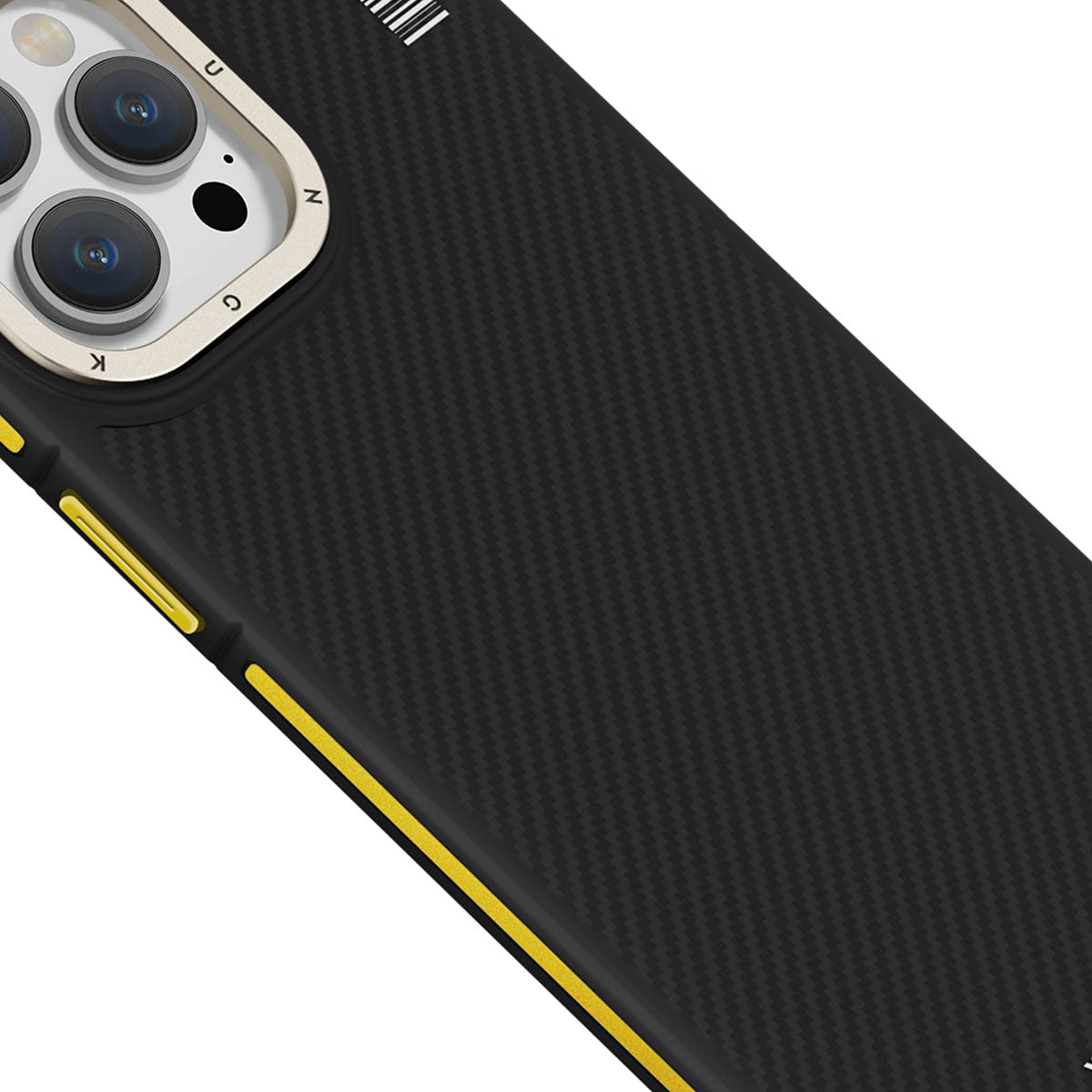 Apple iPhone 15 Pro Max Kılıf M-safe Şarj Özellikli YoungKit 600D Kevlar Kapak Siyah